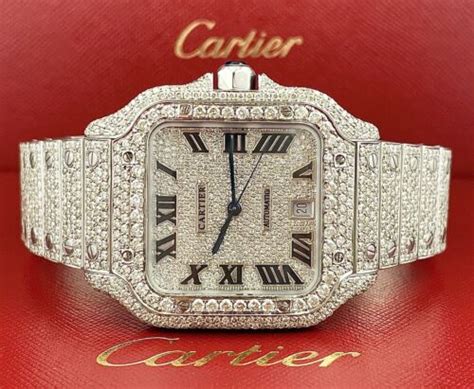 iced out cartier watch|cartier iced out watch value.